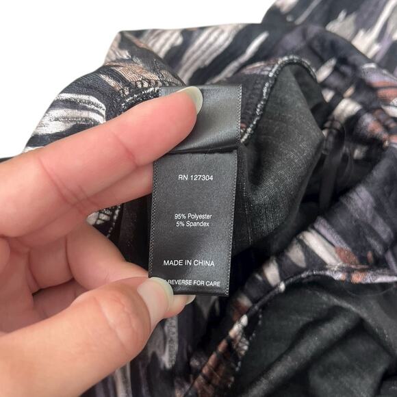 Ali Miles Tunic Top Blouse Cowl Neck Abstract Artsy Textured 3/4 Sleeve Large - Picture 7 of 9